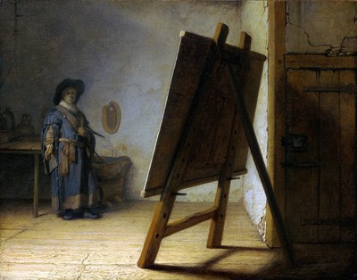 Der Künstler in seinem Atelier von Rembrandt van Rijn